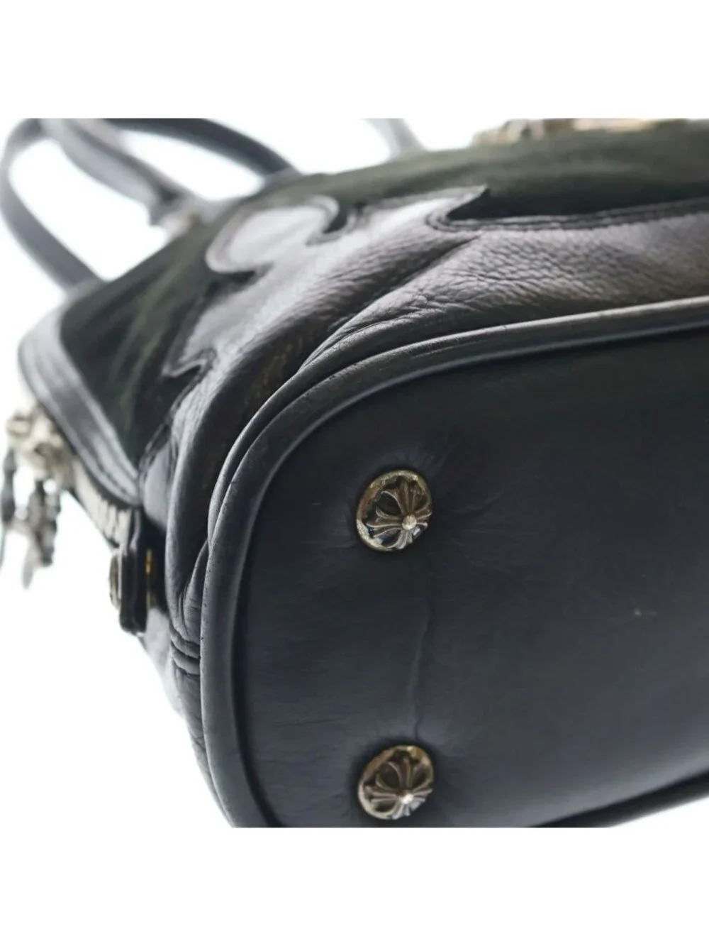 Chrome Hearts Slouchy MO Suede Flareani Large Dagger Back Black Handbag